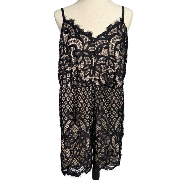 NWOT SHEIN Black and Beige sleeveless adjustable spaghetti strap romper size 3X - Picture 9 of 9